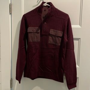 REISS - maroon sweater with pockets